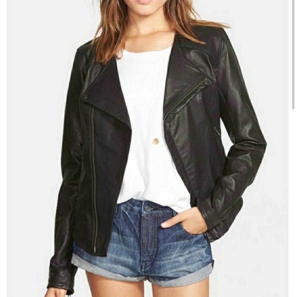 Genuine leather Volcom Stone Row moto jacket